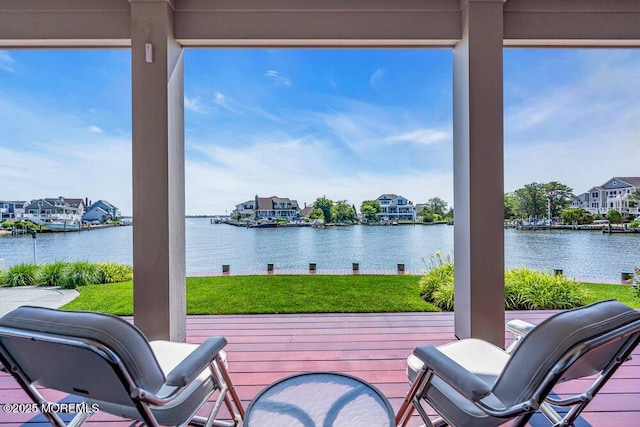 787 Princeton Ave, Brick, NJ 08724 - wooden deck featuring a water view and a residential view