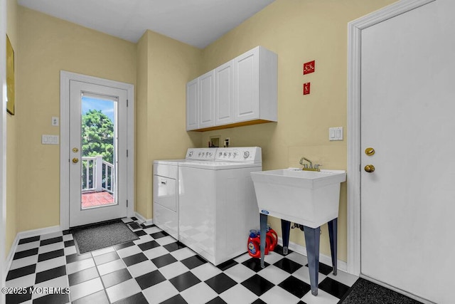 787 Princeton Ave, Brick, NJ 08724 - laundry room featuring cabinet space, independent washer and dryer, and tile patterned floors
