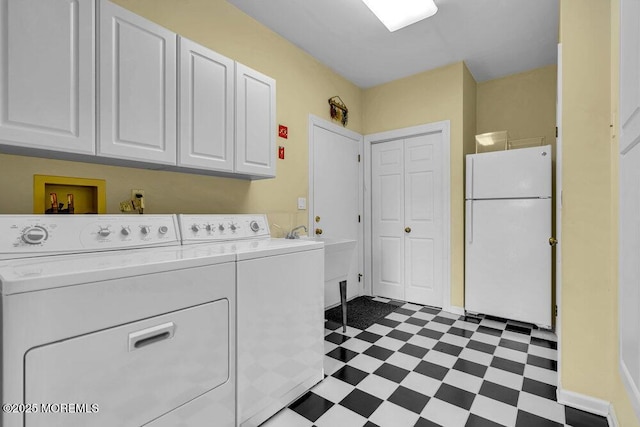 787 Princeton Ave, Brick, NJ 08724 - washroom with cabinet space, tile patterned floors, and washer and dryer