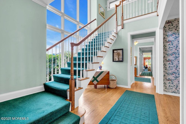 787 Princeton Ave, Brick, NJ 08724 - stairs with a high ceiling and wood finished floors