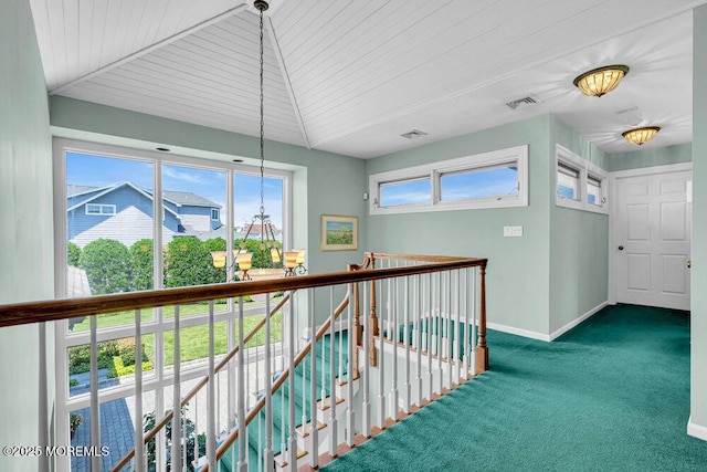 787 Princeton Ave, Brick, NJ 08724 - hallway featuring carpet floors and an upstairs landing