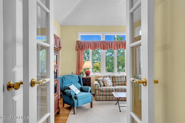 787 Princeton Ave, Brick, NJ 08724 - living area featuring wood finished floors, french doors, and wooden ceiling