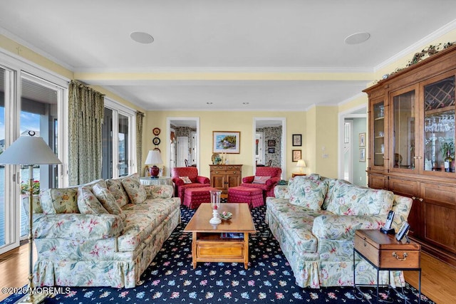 787 Princeton Ave, Brick, NJ 08724 - living room featuring ornamental molding and wood finished floors