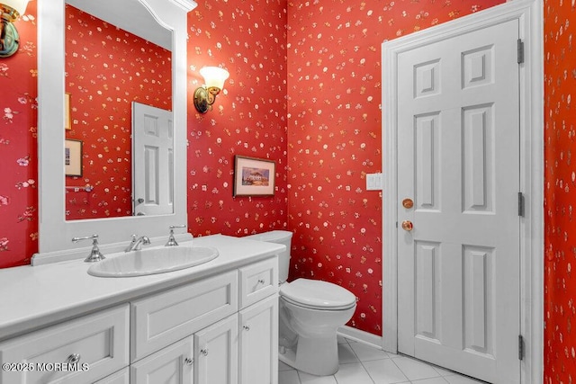 787 Princeton Ave, Brick, NJ 08724 - bathroom featuring wallpapered walls, tile patterned flooring, and vanity