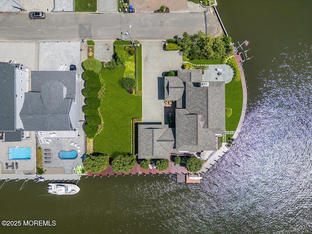 787 Princeton Ave, Brick, NJ 08724 - drone / aerial view of a pool area and a nearby body of water