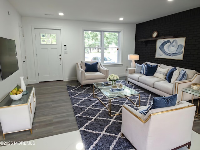 414 Oak Tree Rd, Freehold, NJ 07728 - living room with recessed lighting and wood finished floors