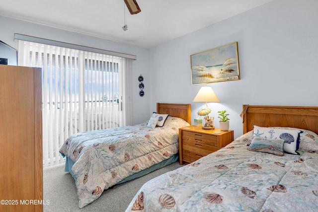 2108 SE Central Ave Unit 10, South Seaside Park, NJ 08752 - bedroom with carpet, access to outside, and a ceiling fan