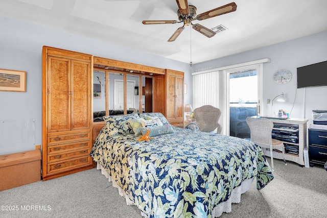 2108 SE Central Ave Unit 10, South Seaside Park, NJ 08752 - bedroom with carpet, access to exterior, and ceiling fan