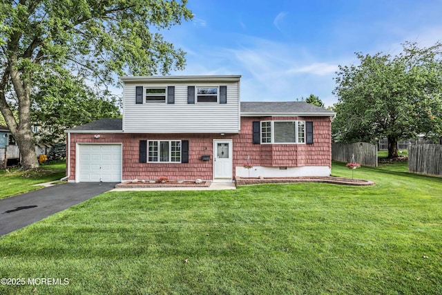 3 Colorado Dr, Hazlet, NJ 07730 - split level home featuring a garage, driveway, and a shingled roof