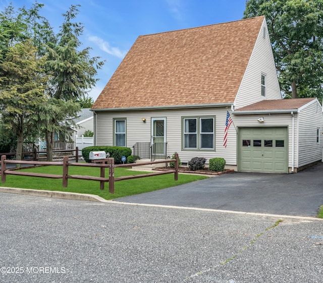 1914 Oak Dale Rd, Toms River, NJ 08753 - cape cod-style house with a garage, a shingled roof, and asphalt driveway
