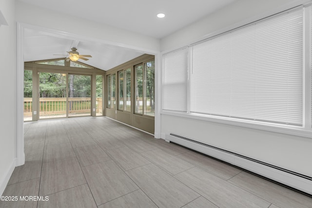 925 Edgebrook Dr N, Toms River, NJ 08757 - unfurnished sunroom with a baseboard radiator and a ceiling fan