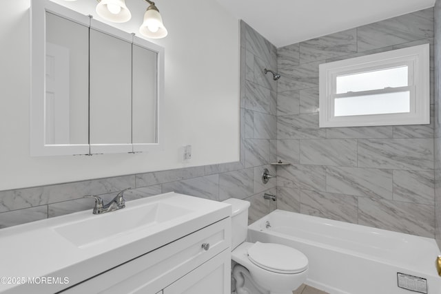 925 Edgebrook Dr N, Toms River, NJ 08757 - full bathroom with shower / bathtub combination, vanity, and tile walls