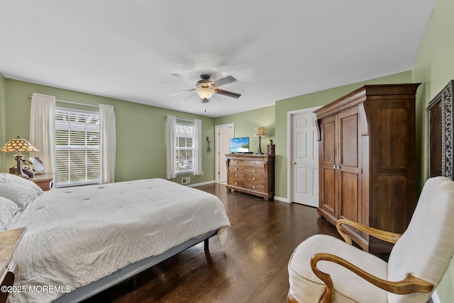 1587 Fort St, Brick, NJ 08724 - bedroom featuring dark wood-style floors and ceiling fan