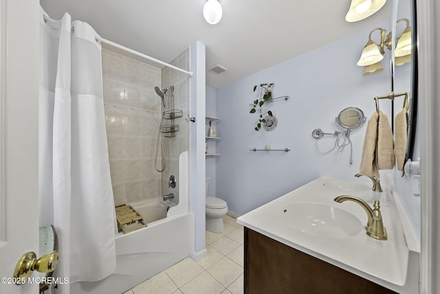 1587 Fort St, Brick, NJ 08724 - bathroom featuring tile patterned floors, shower / bathtub combination with curtain, and double vanity
