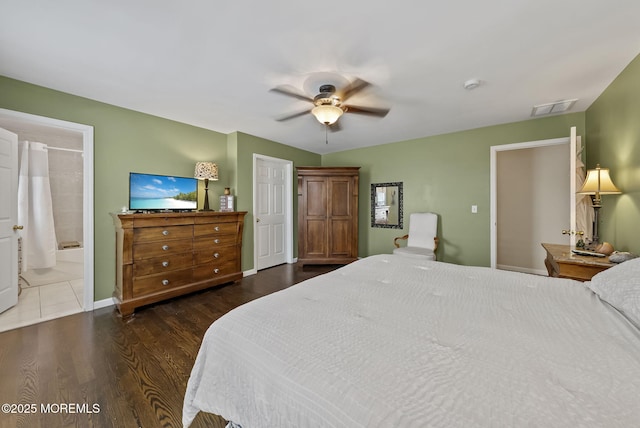 1587 Fort St, Brick, NJ 08724 - bedroom with wood finished floors, ceiling fan, and connected bathroom