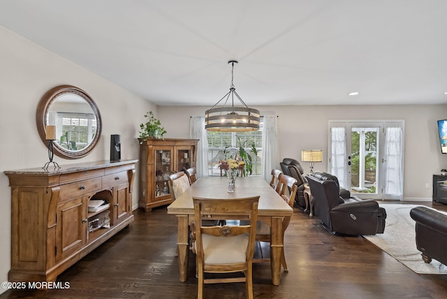 1587 Fort St, Brick, NJ 08724 - dining room with a chandelier, dark wood-type flooring, and recessed lighting