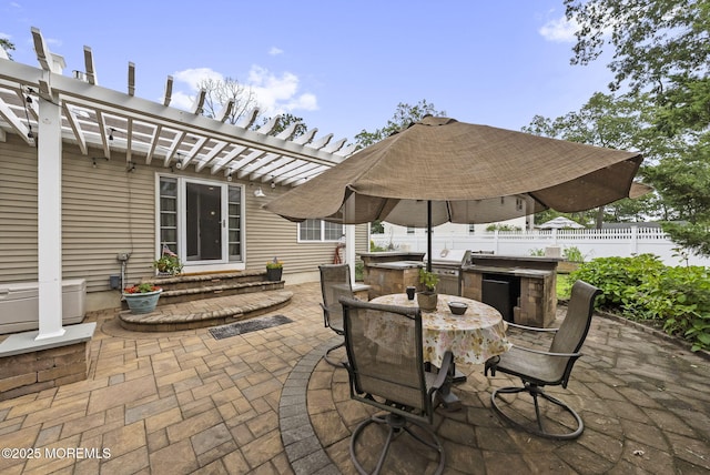 1587 Fort St, Brick, NJ 08724 - view of patio featuring a pergola, outdoor dining area, and exterior kitchen