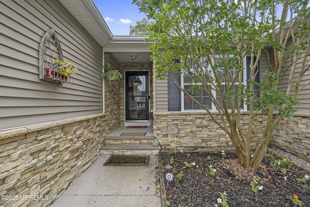 1587 Fort St, Brick, NJ 08724 - doorway to property with stone siding