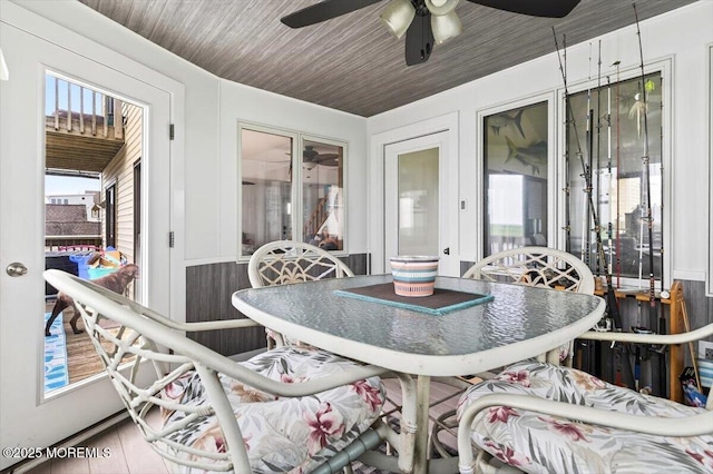 322 Dock Rd, West Creek, NJ 08092 - sunroom / solarium with outdoor dining space and ceiling fan