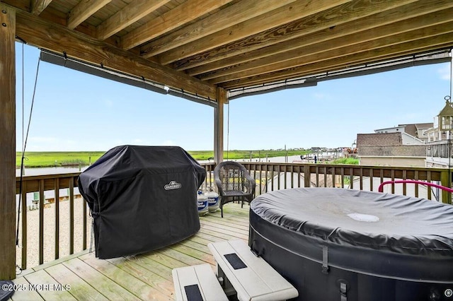 322 Dock Rd, West Creek, NJ 08092 - wooden terrace with a grill