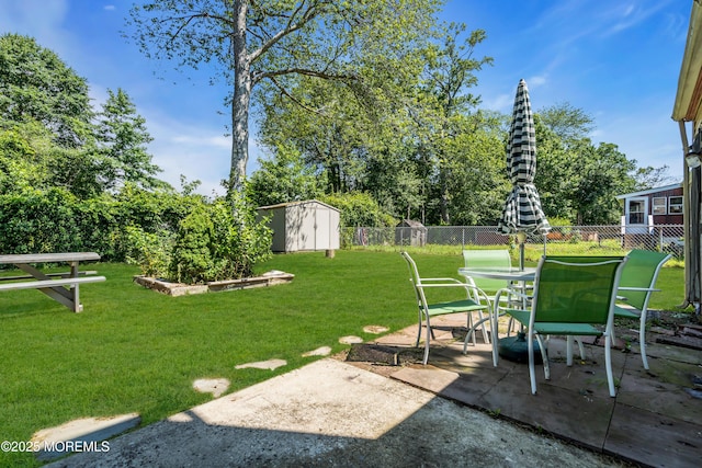 971 Center St, Little Egg Harbor, NJ 08087 - fenced backyard featuring a shed, a patio area, and outdoor dining space