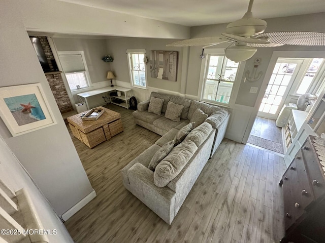 224 5th St Unit A, Beach Haven, NJ 08008 - living area featuring wood finished floors and a ceiling fan