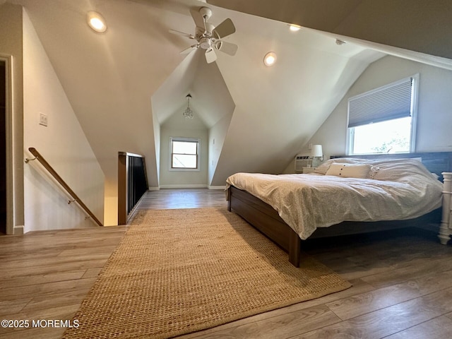 224 5th St Unit A, Beach Haven, NJ 08008 - bedroom featuring lofted ceiling, wood finished floors, and recessed lighting