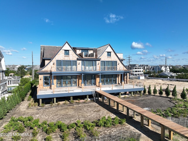 1207 Ocean Ave, Mantoloking, NJ 08738 - rear view of property featuring a balcony