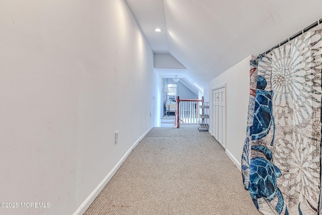 132 Heck Ave, Ocean Grove, NJ 07756 - hall featuring carpet flooring, vaulted ceiling, and recessed lighting