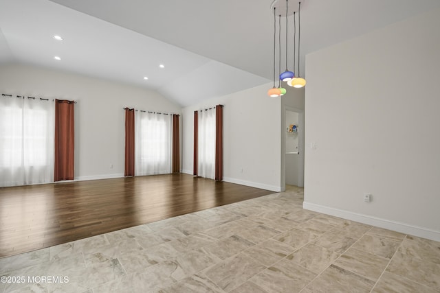 29 Lorton Rd, Old Bridge, NJ 08857 - unfurnished room with vaulted ceiling, recessed lighting, and light wood-style floors