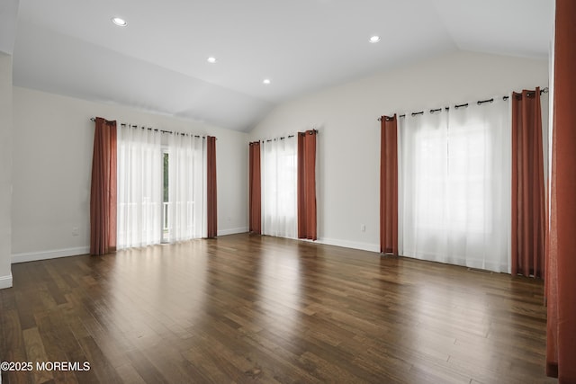 29 Lorton Rd, Old Bridge, NJ 08857 - unfurnished room featuring vaulted ceiling, dark wood-type flooring, and recessed lighting