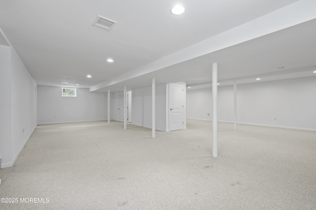 29 Lorton Rd, Old Bridge, NJ 08857 - below grade area featuring recessed lighting and light carpet