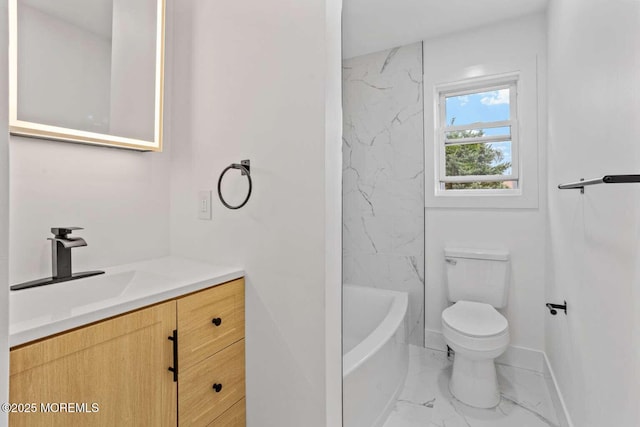 256 Greenwood Loop Rd, Brick, NJ 08724 - full bath with marble finish floors, vanity, and washtub / shower combination