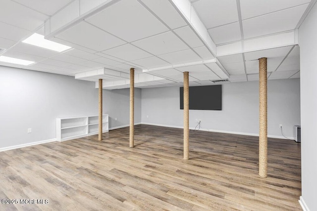 1207 Bayberry Rd, Manasquan, NJ 08736 - finished below grade area featuring wood finished floors and a paneled ceiling