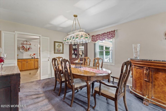 23 Spring St, Franklin Twp, NJ 08873 - dining area featuring dark colored carpet and dark tile patterned floors