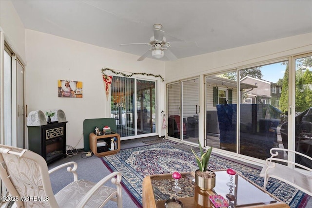23 Spring St, Franklin Twp, NJ 08873 - sunroom / solarium featuring ceiling fan