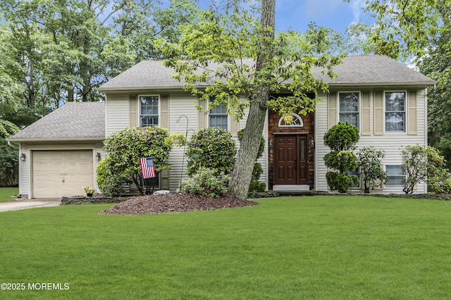 5 Partree Rd, Jackson, NJ 08527 - view of front of home featuring a shingled roof, a garage, a front lawn, and concrete driveway