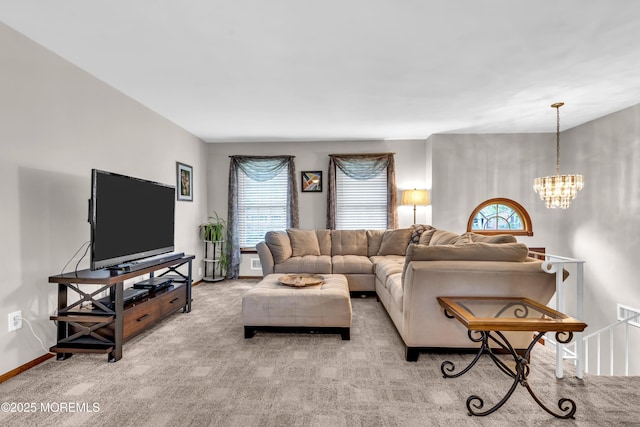 5 Partree Rd, Jackson, NJ 08527 - living room with healthy amount of natural light, carpet floors, and a chandelier