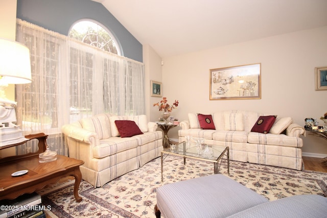 2 Dowing Ln, Jackson, NJ 08527 - living room featuring wood finished floors and high vaulted ceiling