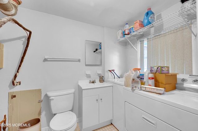 23 Montana Dr, Jackson, NJ 08527 - bathroom featuring vanity and washer and clothes dryer