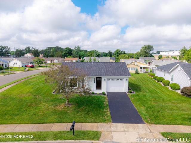 13 Everest Dr N, Brick, NJ 08724 - ranch-style home with a residential view, a garage, driveway, and a front yard