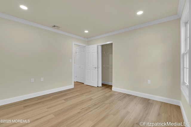 13 Everest Dr N, Brick, NJ 08724 - unfurnished bedroom with crown molding, light wood-style flooring, recessed lighting, and a closet