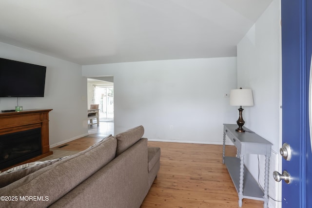 107 Seneca Lake Dr, Little Egg Harbor, NJ 08087 - living area featuring light wood-style flooring and a fireplace