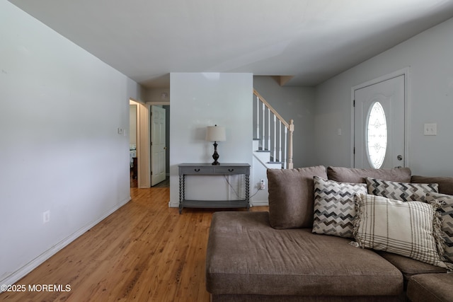 107 Seneca Lake Dr, Little Egg Harbor, NJ 08087 - living area featuring stairway and wood finished floors