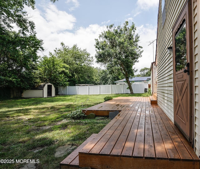 107 Seneca Lake Dr, Little Egg Harbor, NJ 08087 - deck featuring a fenced backyard and a shed