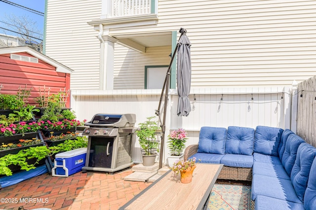 28 Olin St, Ocean Grove, NJ 07756 - view of patio with an outdoor living space and area for grilling