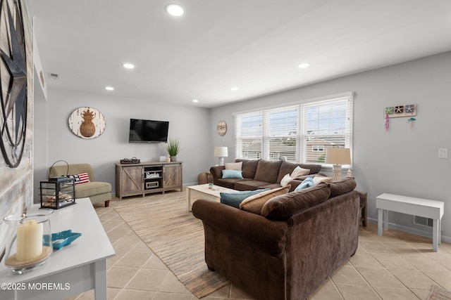 1301 SW Central Ave Unit A3, Seaside Park, NJ 08752 - living room with light tile patterned flooring and recessed lighting
