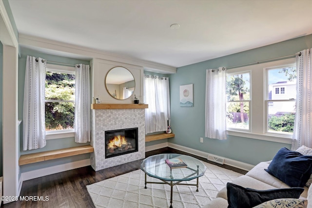 708 Lyman Ave, Brielle, NJ 08730 - living room with a fireplace and wood finished floors