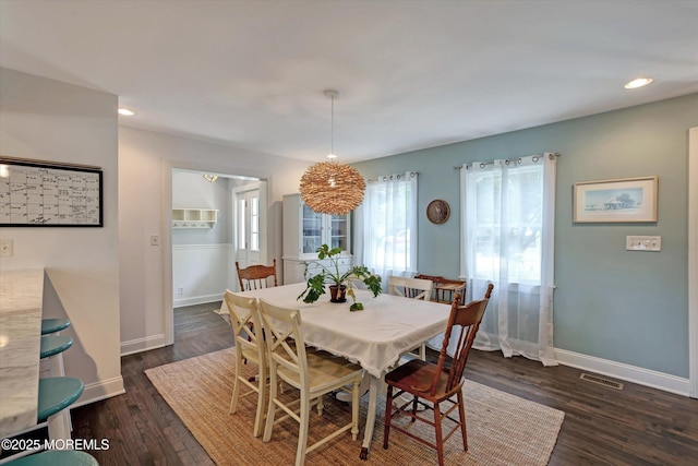 708 Lyman Ave, Brielle, NJ 08730 - dining space featuring dark wood-style floors and recessed lighting