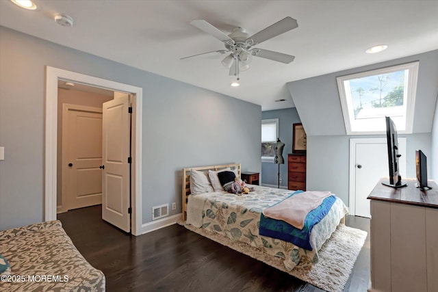 708 Lyman Ave, Brielle, NJ 08730 - bedroom with dark wood-type flooring, recessed lighting, and a ceiling fan